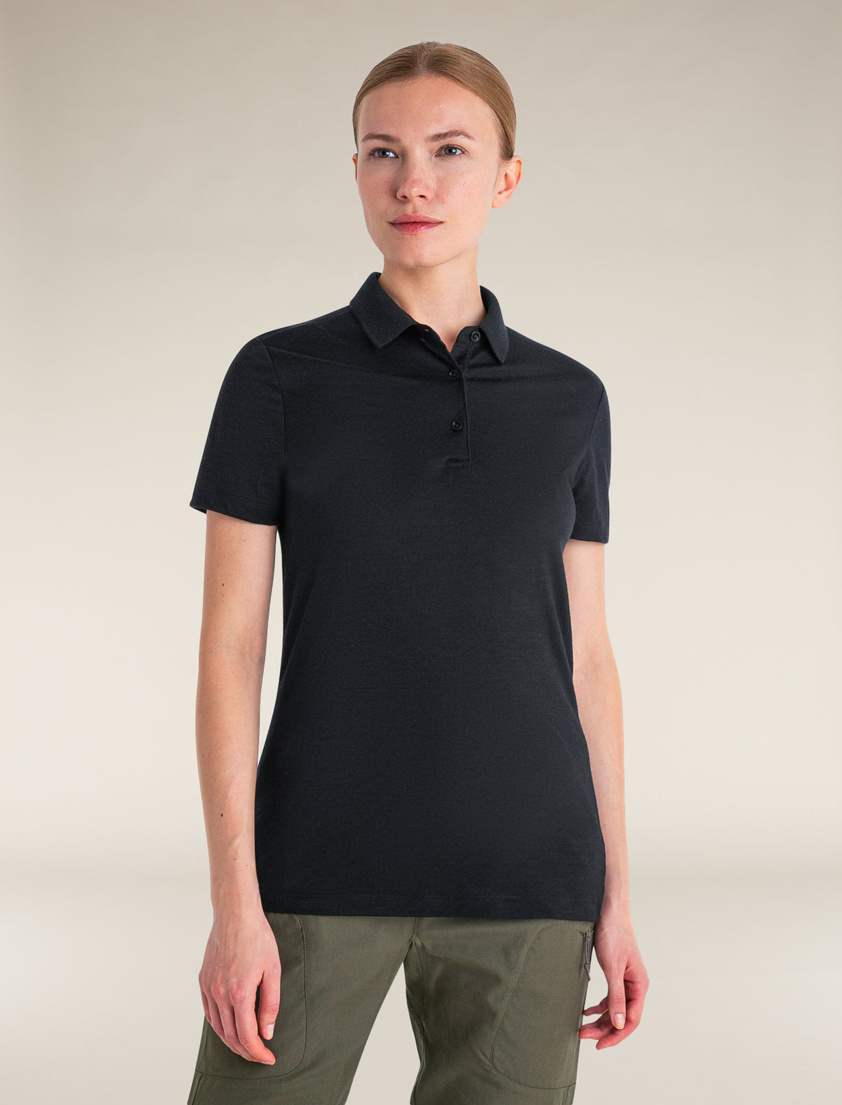 Women's Merino 150 Tech Lite Short Sleeve Polo Black - 1