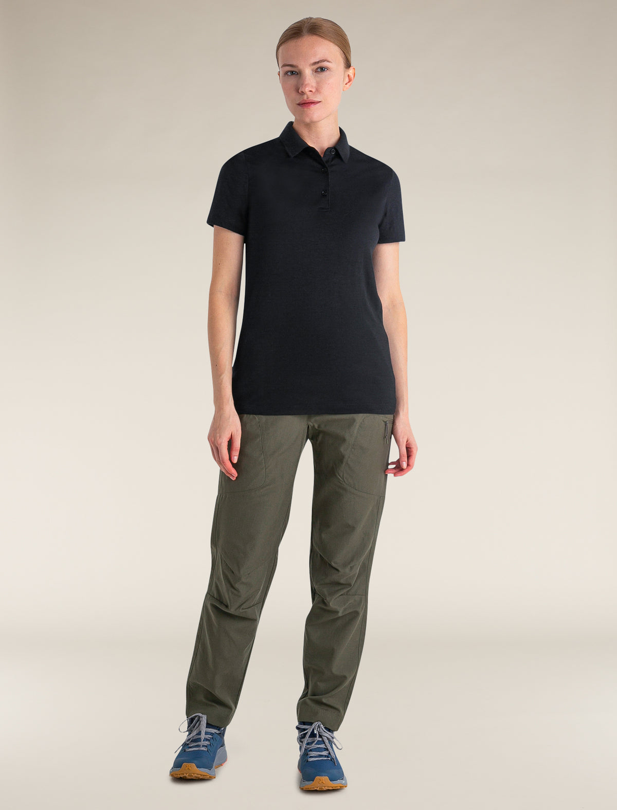 Women's Merino 150 Tech Lite Short Sleeve Polo Black - 3