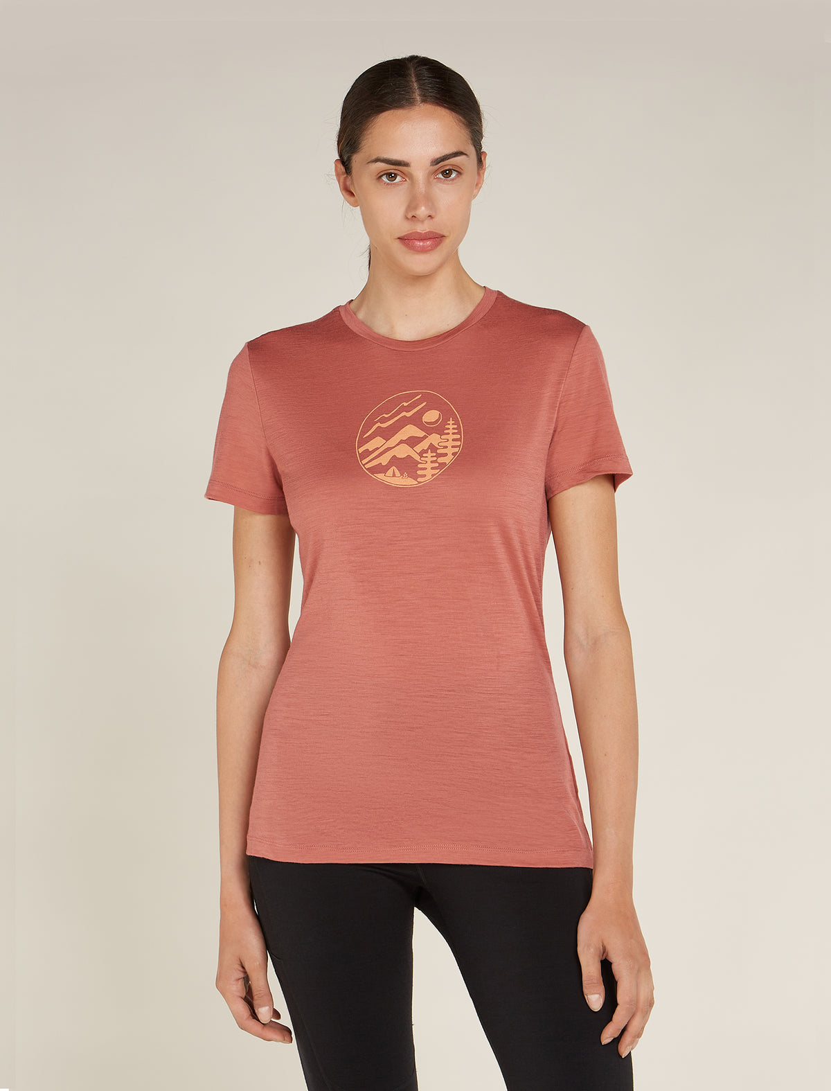Women's Merino 150 Tech Lite Short Sleeve T-Shirt Camping Circle Cedar Wood - 1