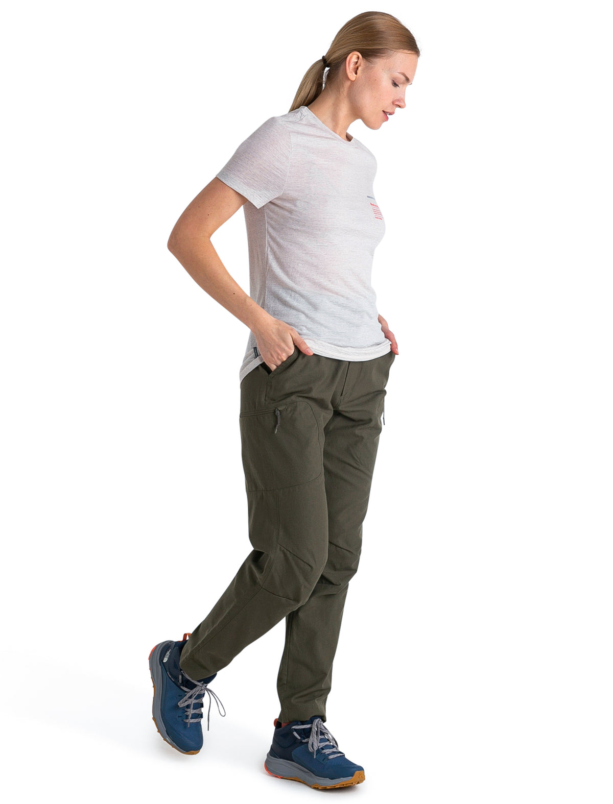 Women's Merino 150 Tech Lite III T-Shirt Natural Run Club 2.0 Ecru Heather - 4