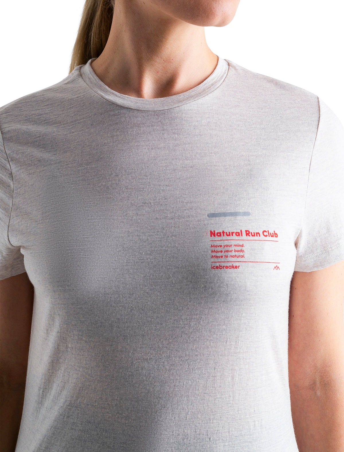 Women's Merino 150 Tech Lite III T-Shirt Natural Run Club 2.0 Ecru Heather - 6