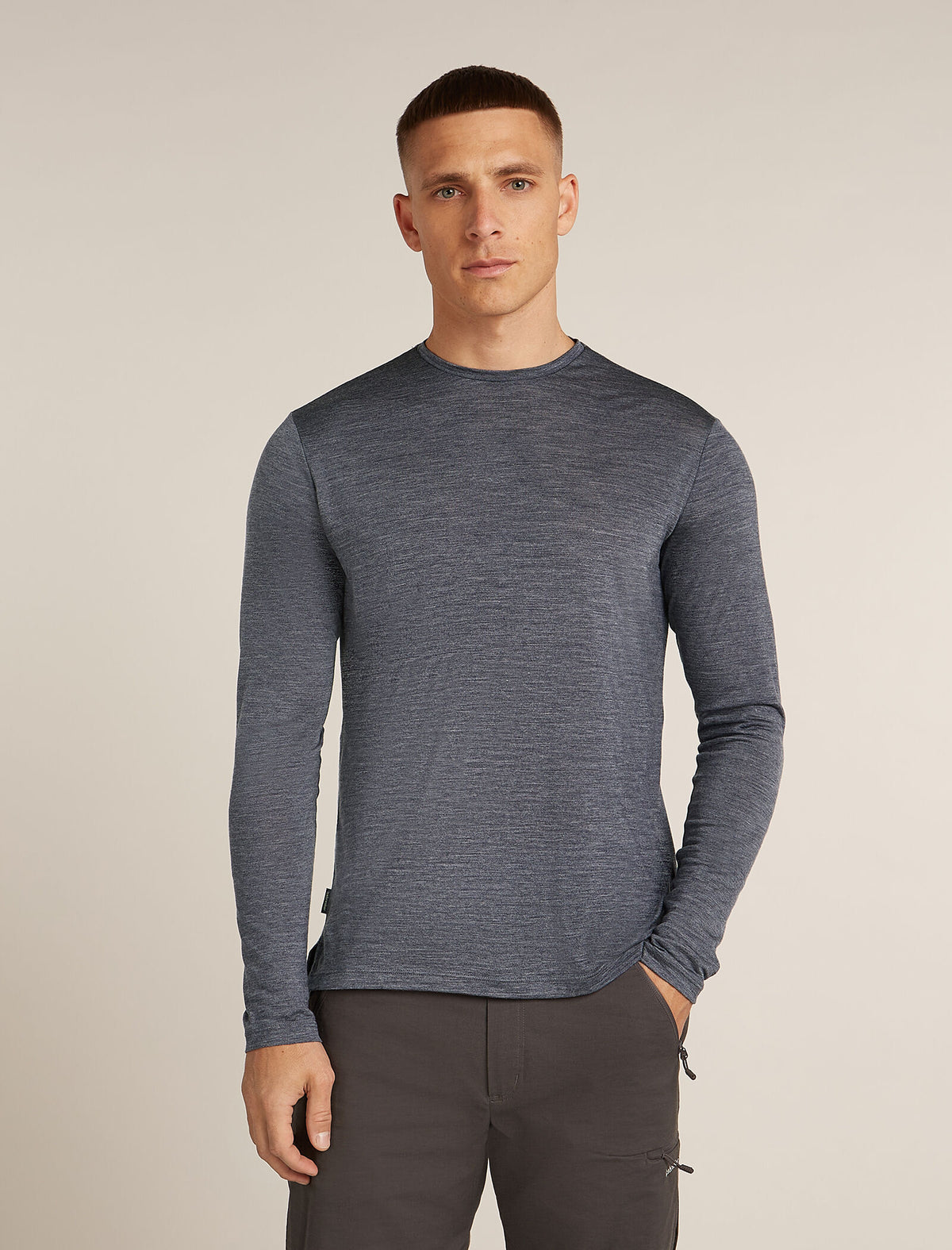 Men's Merino Blend 125 Cool-Lite™ Sphere Long Sleeve T-Shirt Midnight Navy Heather - 1