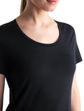 T-shirt à encolure dégagée 125 Cool-Lite™ – Sphere III en mélange de mérinos Femme Black - 6