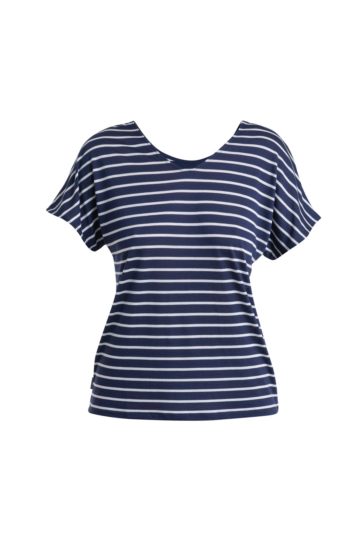 Women's Merino Blend Drayden Reversible Top Stripe Midnight Navy/Snow - 5