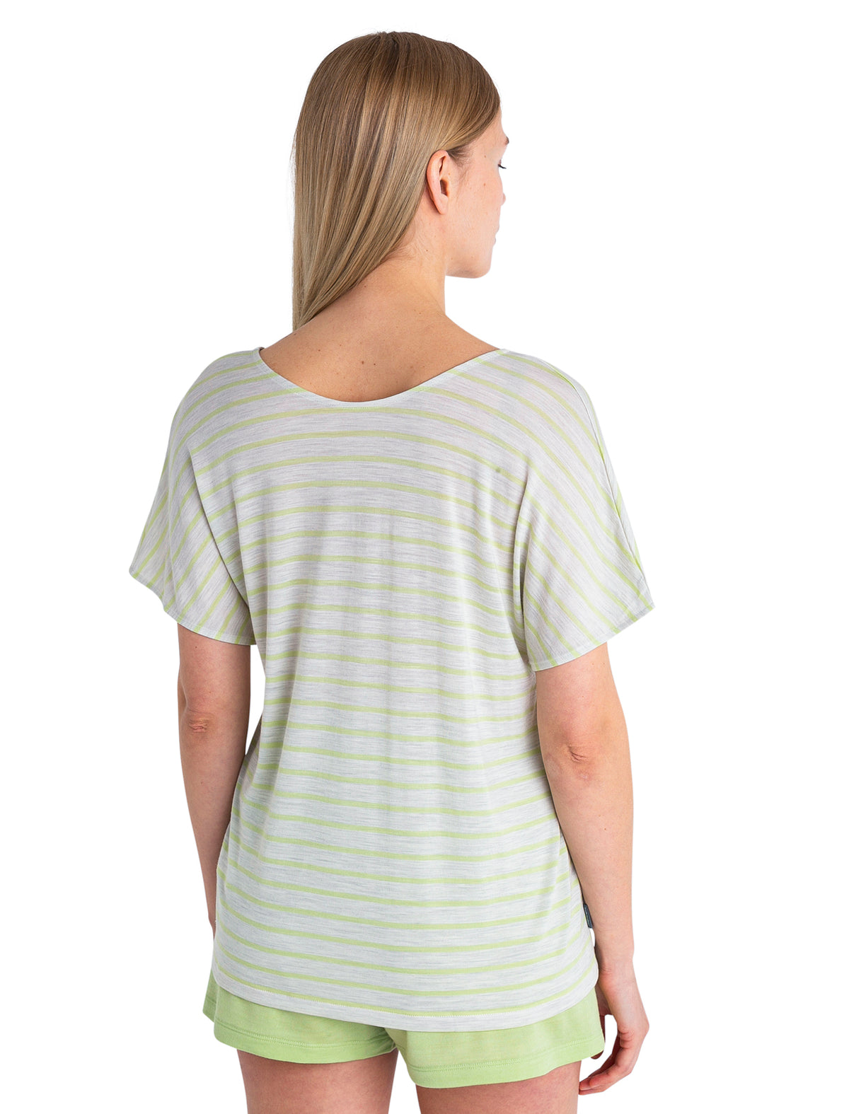 Women's Merino Blend Drayden Reversible Top Stripe Ecru Heather/Glazen - 2