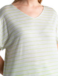 Women's Merino Blend Drayden Reversible Top Stripe Ecru Heather/Glazen - 4