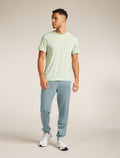 Men's Merino Linen T-Shirt Stripe Ashen/mint - 3