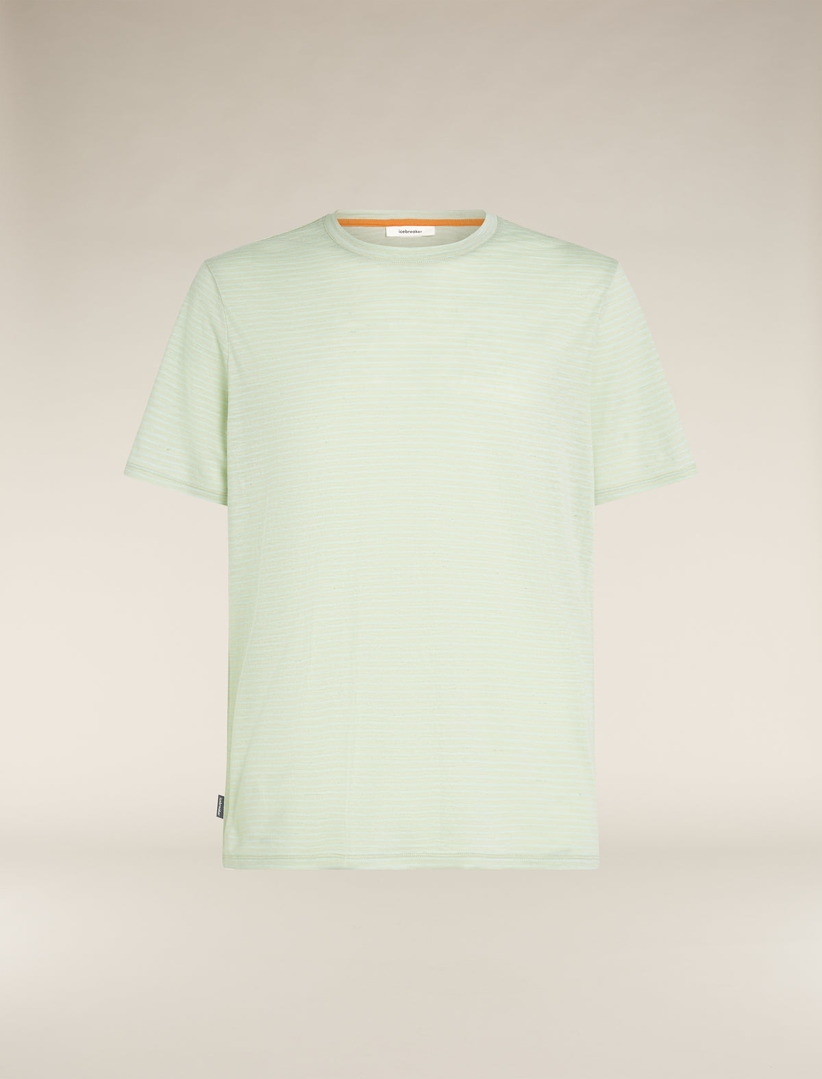 Men's Merino Linen T-Shirt Stripe Ashen/mint - 6