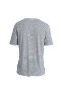 Men's Merino Linen T-Shirt Stripe Snow/Midnight Navy - 7