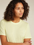 Women's Merino Linen T-Shirt Stripe Citrine/snow - 5