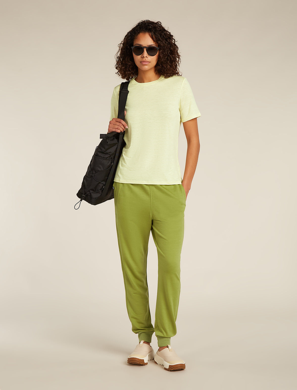 Women's Merino Linen T-Shirt Stripe Citrine/snow - 4