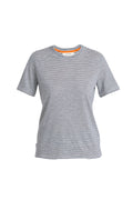 Women's Merino Linen T-Shirt Stripe Snow/Midnight Navy - 6