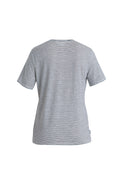 Women's Merino Linen T-Shirt Stripe Snow/Midnight Navy - 7
