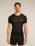 T-shirt col rond isotherme à manches courtes 75 Cool-Lite™ Featherlight en mélange de mérinos Homme Black - 1
