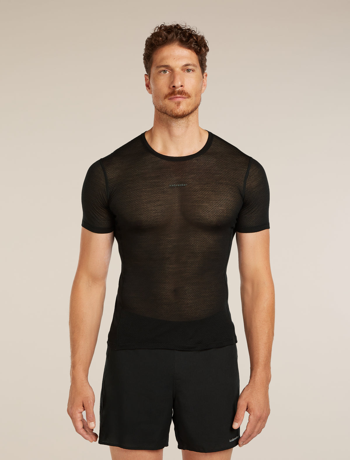 T-shirt col rond isotherme à manches courtes 75 Cool-Lite™ Featherlight en mélange de mérinos Homme Black - 1