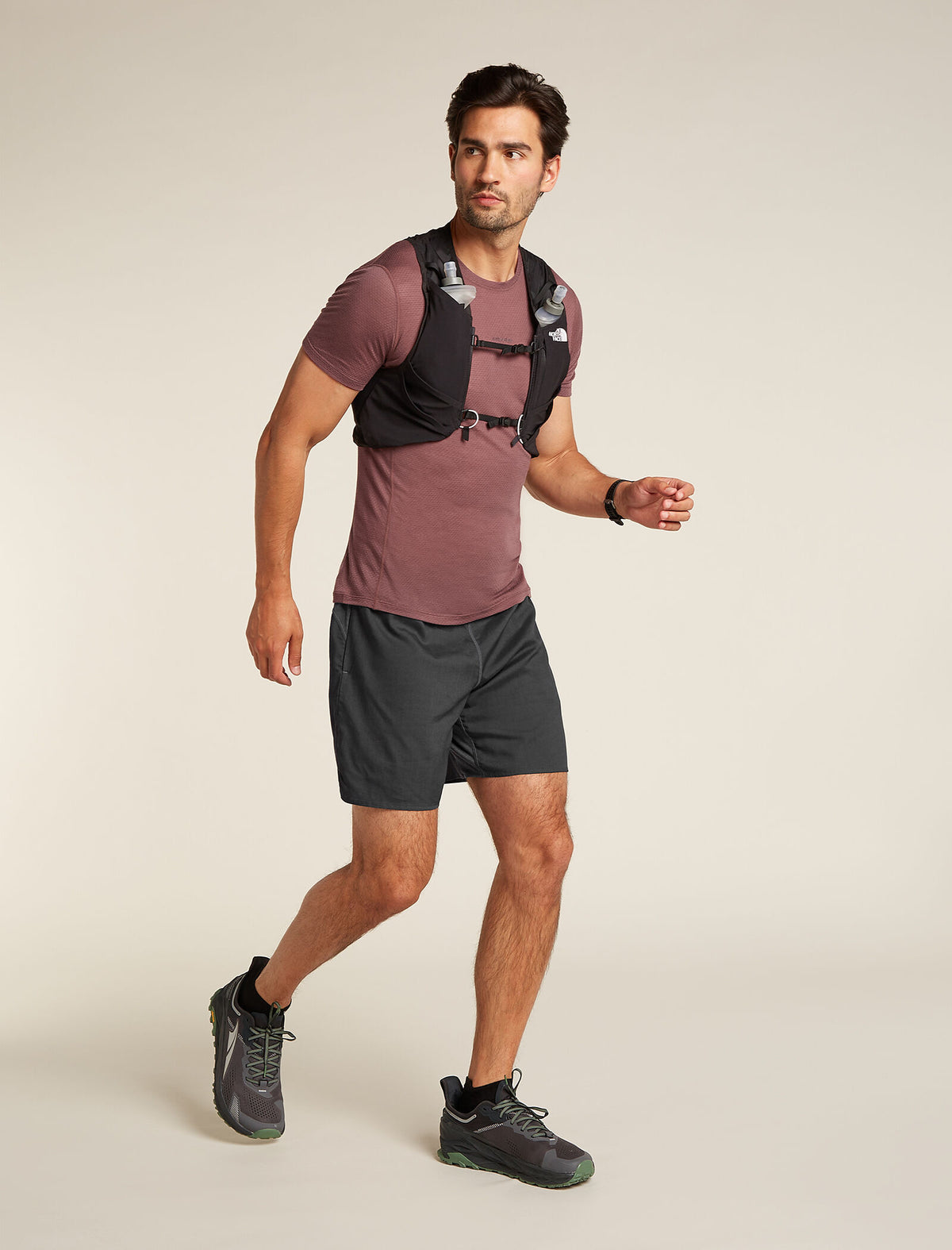 T-shirt col rond isotherme à manches courtes 75 Cool-Lite™ Featherlight en mélange de mérinos Homme Carob - 1
