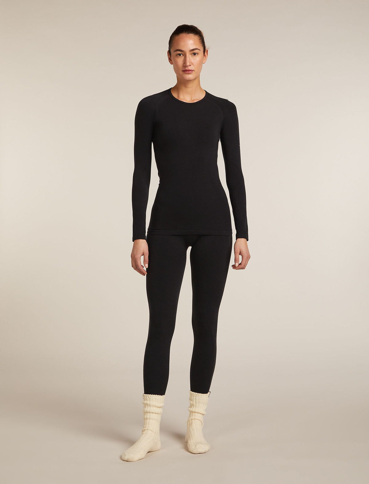 Ras du cou isotherme à manches longues 260 ZoneKnit™ Seamless en mélange de mérinos Femme Black - 10