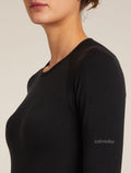 Ras du cou isotherme à manches longues 260 ZoneKnit™ Seamless en mélange de mérinos Femme Black - 5