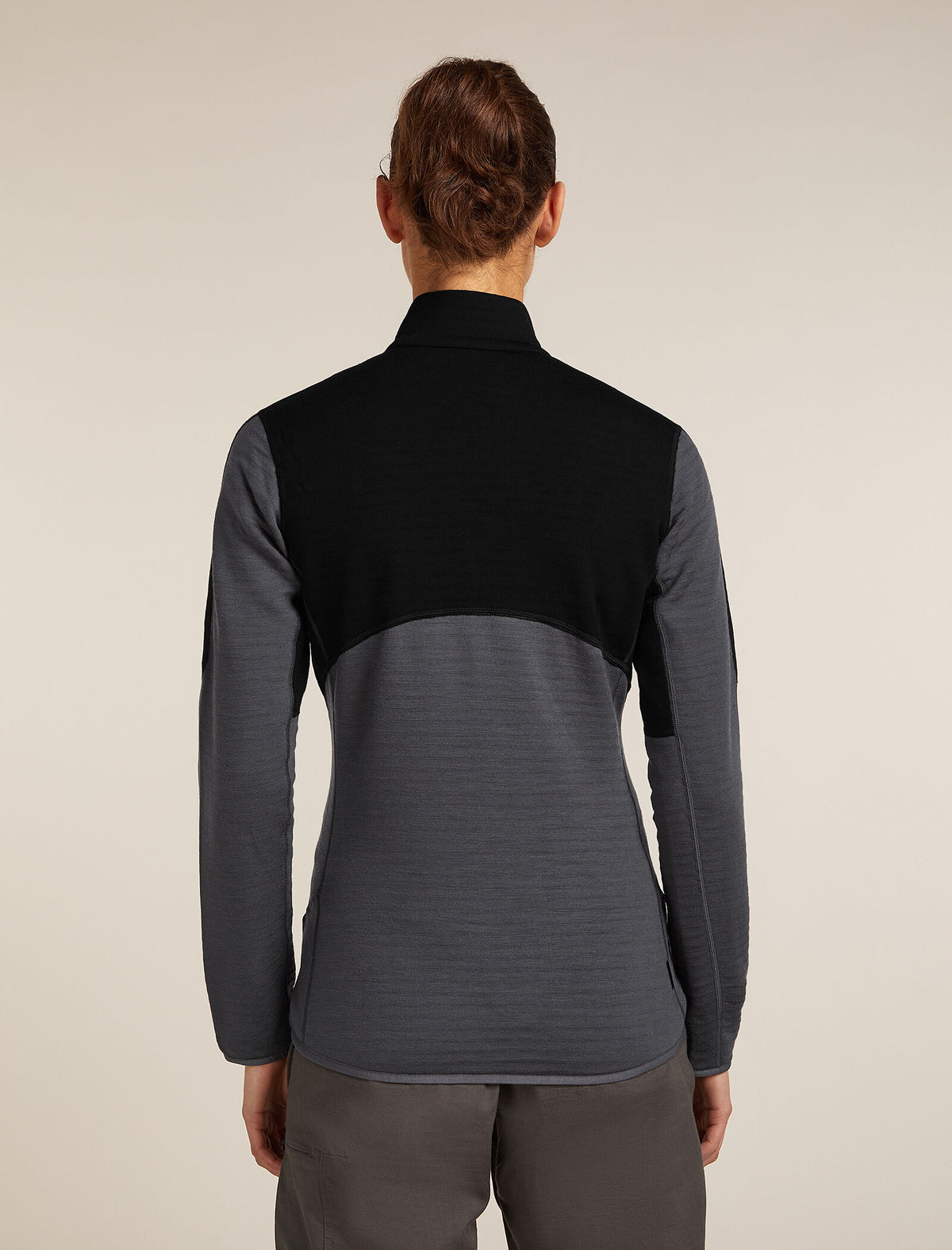 Women's Merino 400 RealFleece™ Descender Long Sleeve Zip Jacket Black/Obsidian - 2
