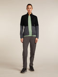 Women's Merino 400 RealFleece™ Descender Long Sleeve Zip Jacket Black/Obsidian - 3
