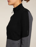 Women's Merino 400 RealFleece™ Descender Long Sleeve Zip Jacket Black/Obsidian - 5