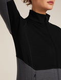 Women's Merino 400 RealFleece™ Descender Long Sleeve Zip Jacket Black/Obsidian - 6