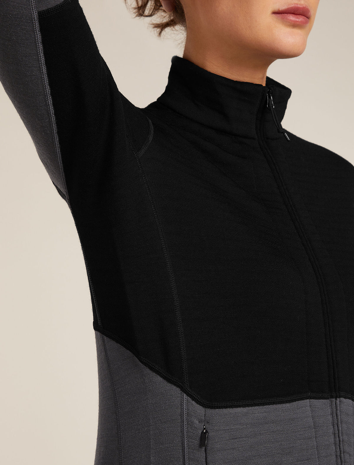 Women's Merino 400 RealFleece™ Descender Long Sleeve Zip Jacket Black/Obsidian - 6