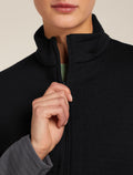 Women's Merino 400 RealFleece™ Descender Long Sleeve Zip Jacket Black/Obsidian - 7