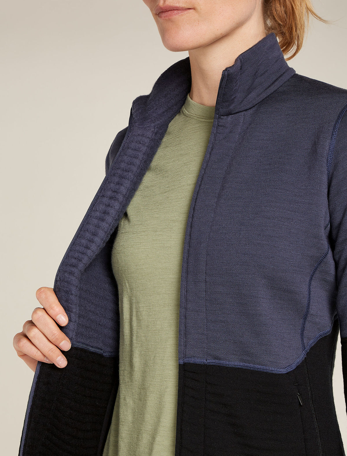 Women's Merino 400 RealFleece™ Descender Long Sleeve Zip Jacket Graphite/Black - 6