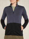 Women's Merino 400 RealFleece™ Descender Long Sleeve Zip Jacket Graphite/Black - 9
