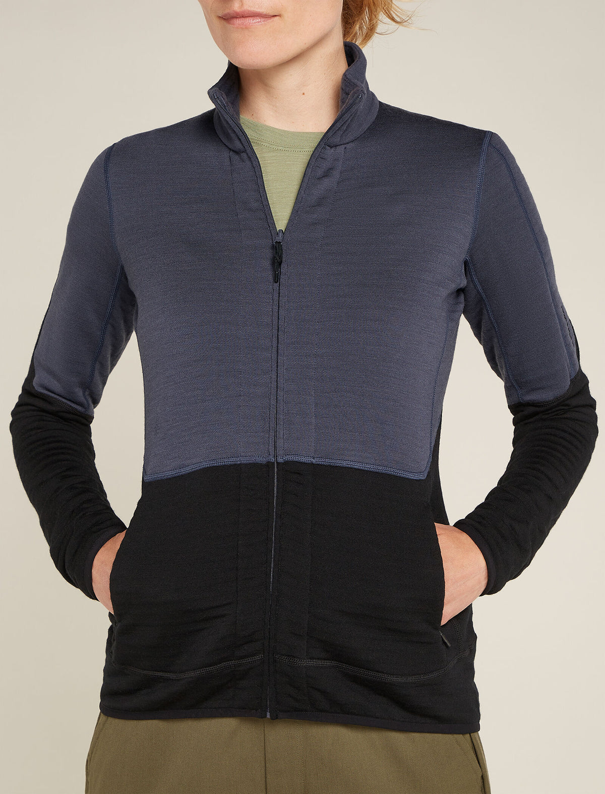 Women's Merino 400 RealFleece™ Descender Long Sleeve Zip Jacket Graphite/Black - 9