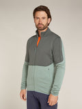 Men's Merino 400 RealFleece™ Descender Long Sleeve Zip Jacket Galaxy/Moss - 1