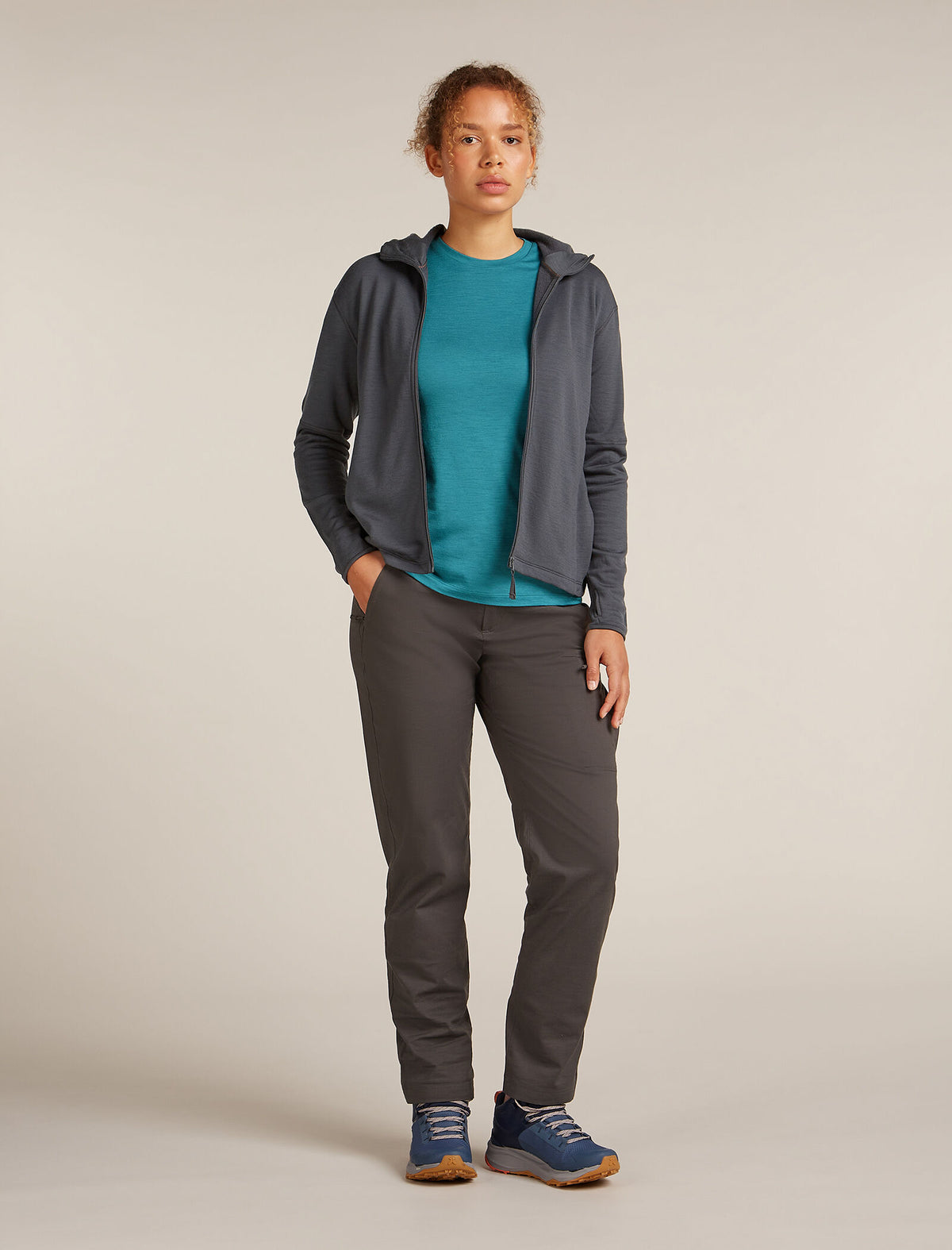 Women's Merino 360 Realfleece™ Elemental Long Sleeve Zip Hoodie Obsidian - 3
