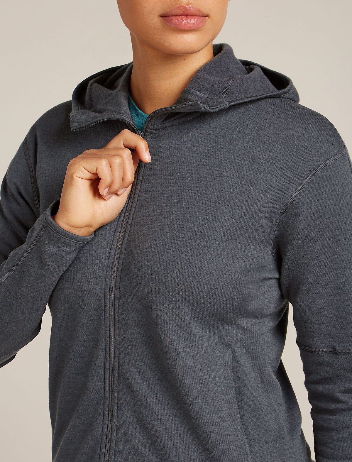 Women's Merino 360 Realfleece™ Elemental Long Sleeve Zip Hoodie Obsidian - 6