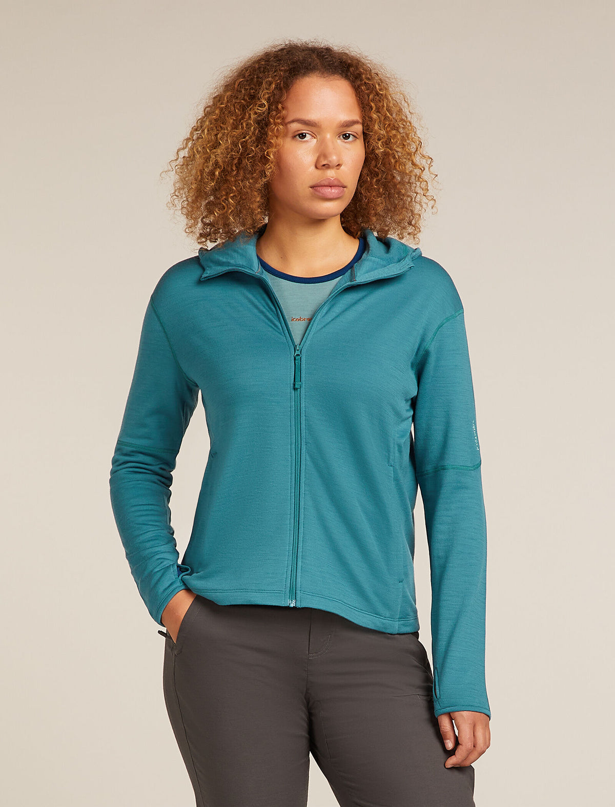 Women's Merino 360 Realfleece™ Elemental Long Sleeve Zip Hoodie Topaz - 1