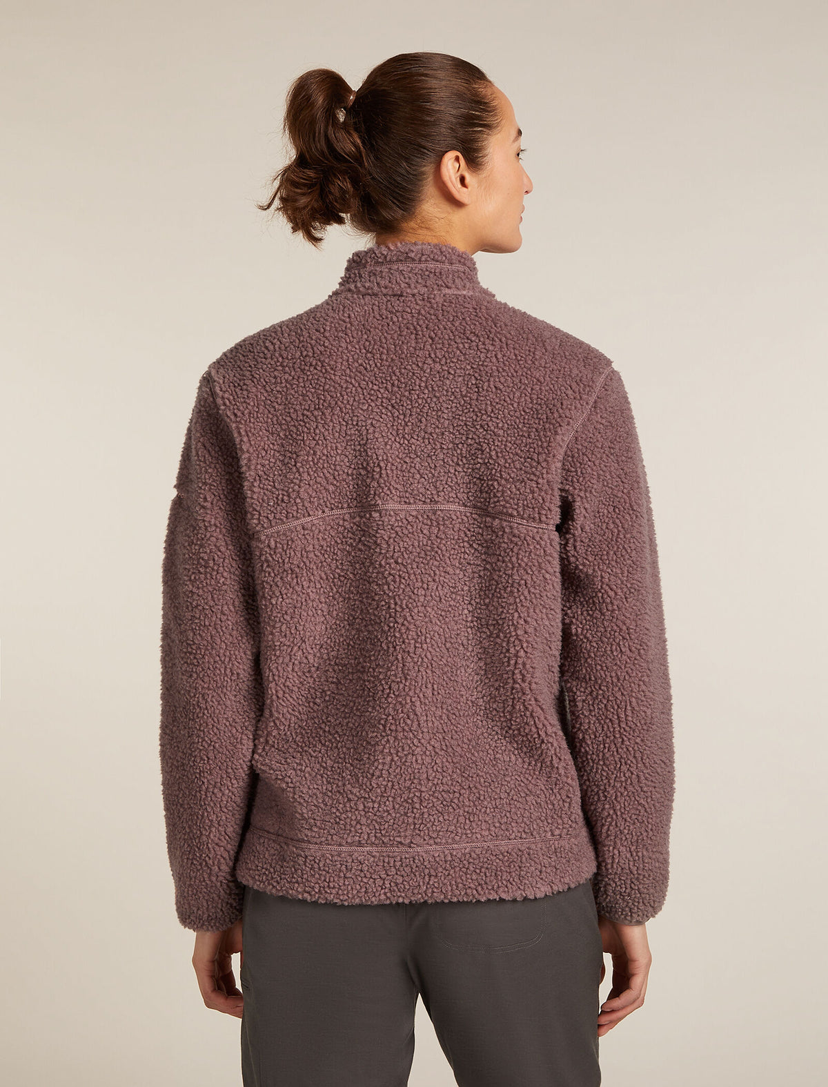 Women's Merino Blend 960 RealFleece™ High Pile Long Sleeve Zip Jacket Summit Dk Hthr/Blush - 2