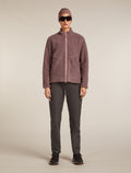 Women's Merino Blend 960 RealFleece™ High Pile Long Sleeve Zip Jacket Summit Dk Hthr/Blush - 4
