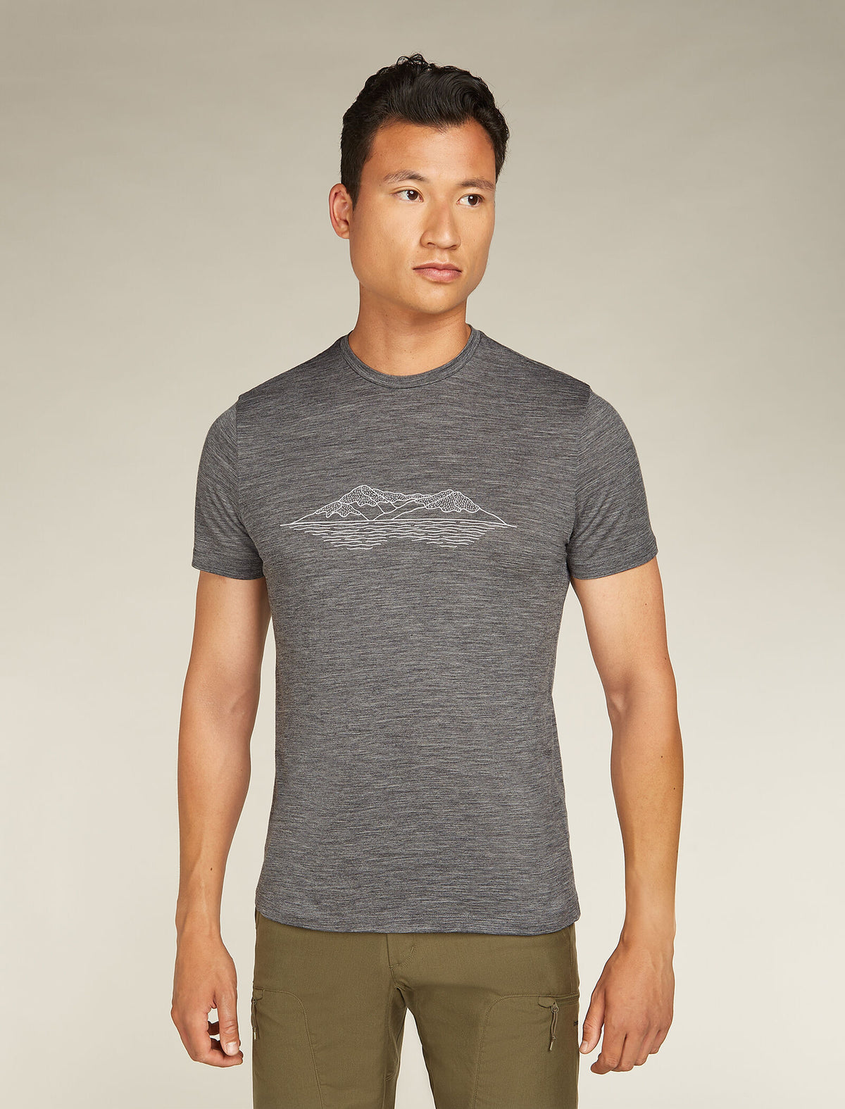 Men's Merino 150 Tech Lite Short Sleeve T-Shirt Pukaki Reflected Gritstone Heather - 1