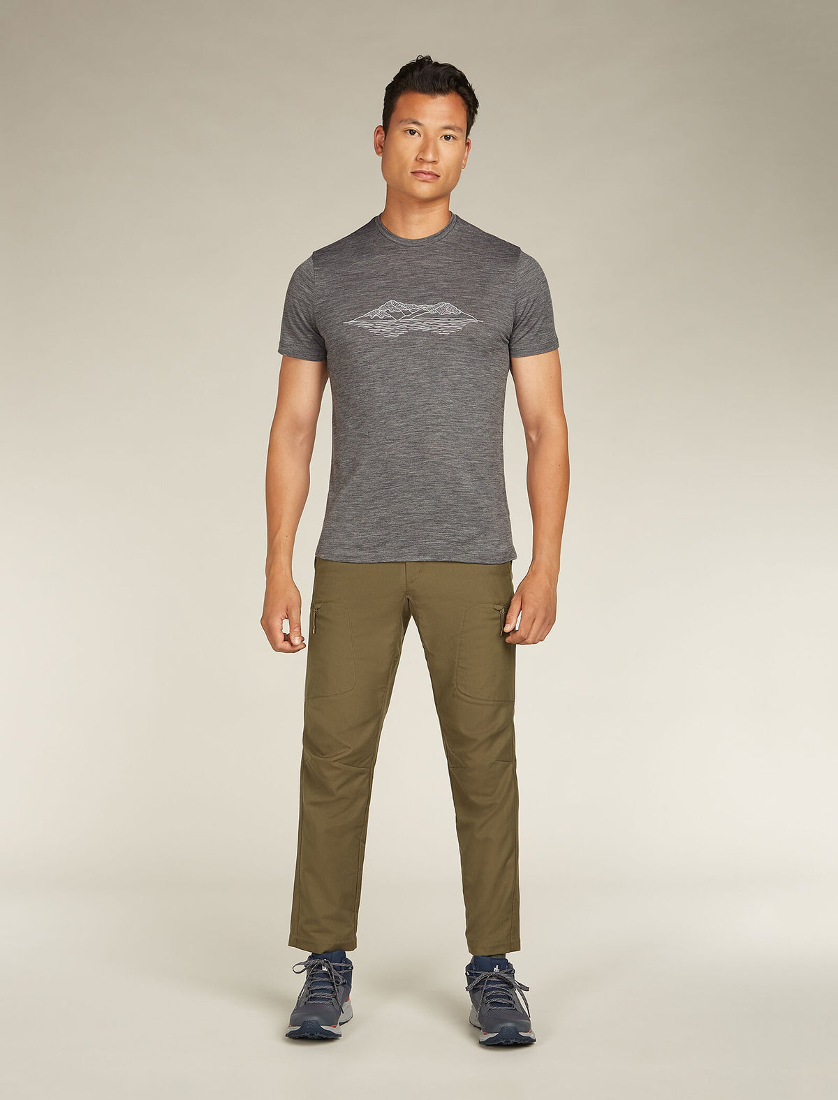 Men's Merino 150 Tech Lite Short Sleeve T-Shirt Pukaki Reflected Gritstone Heather - 3