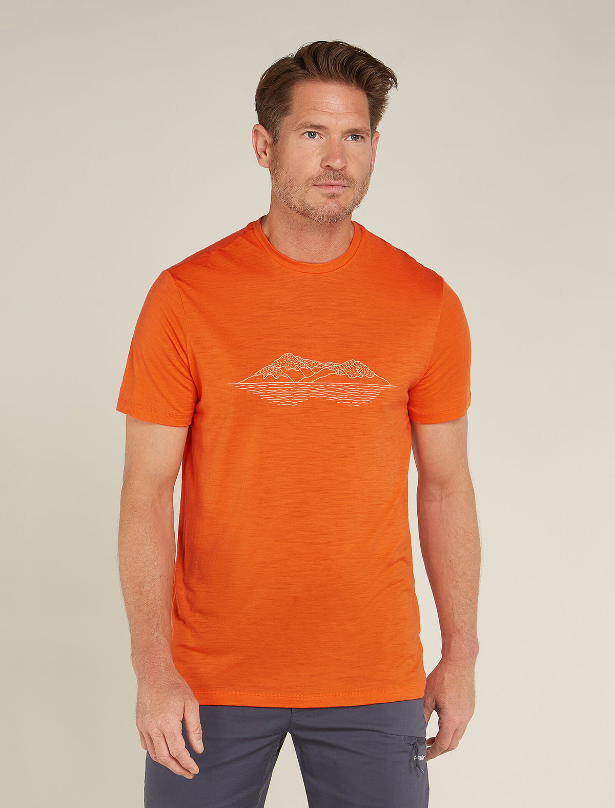 Men's Merino 150 Tech Lite Short Sleeve T-Shirt Pukaki Reflected Blaze - 1