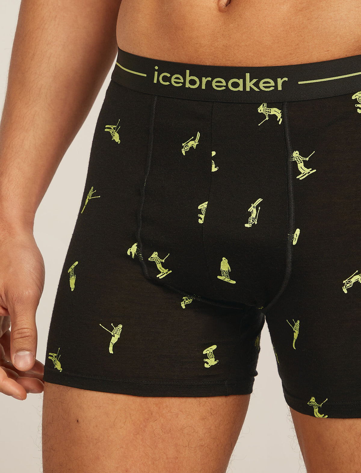 Men's Merino 150 Anatomica Boxers Ski Day Black/Peridot - 7