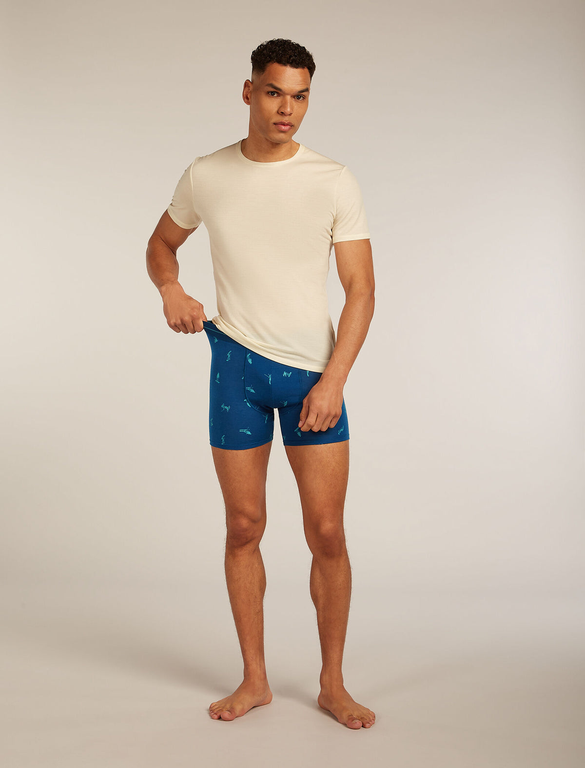 Men's Merino 150 Anatomica Boxers Ski Day Atlantis/Topaz - 6