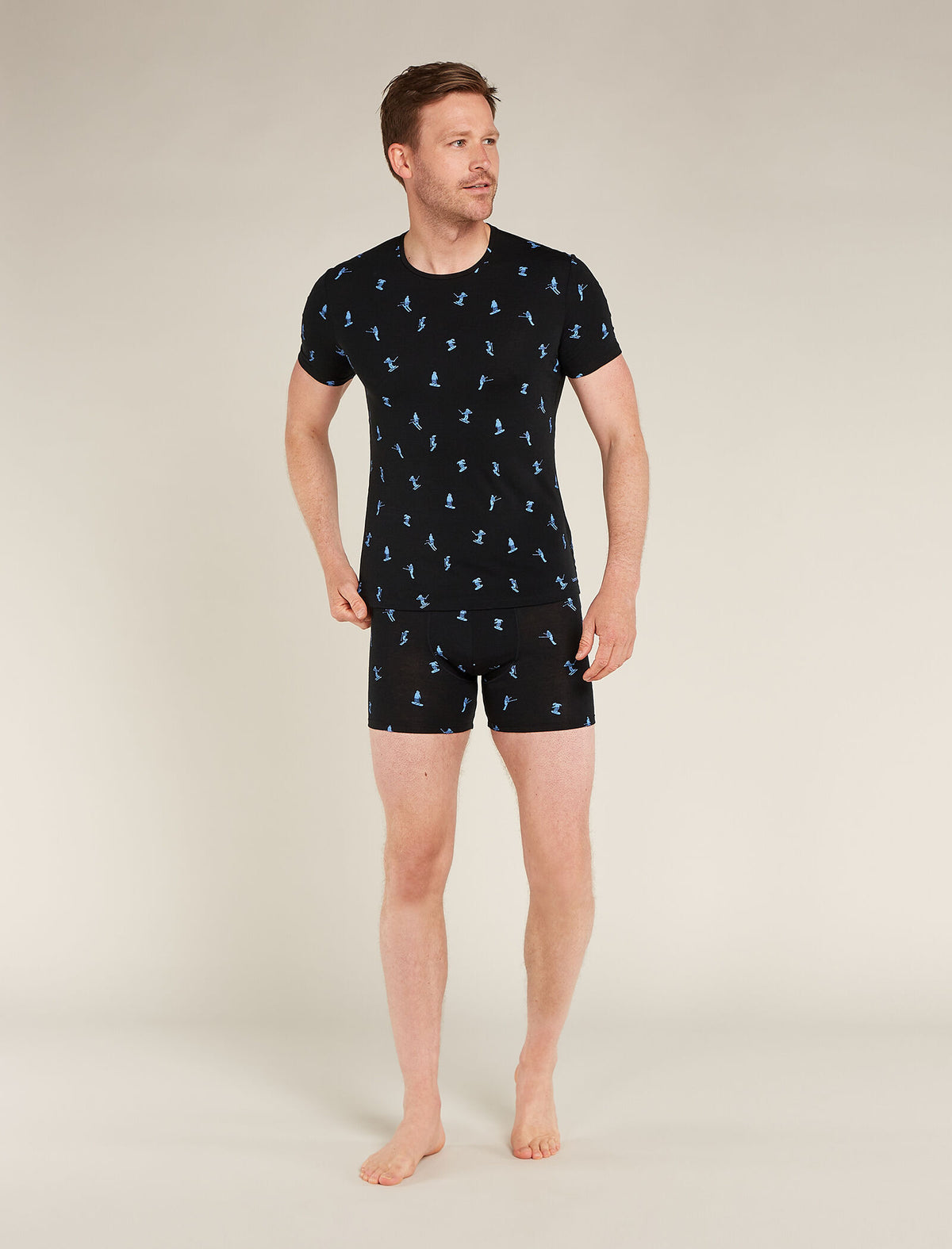 Men's Merino 150 Anatomica Boxers Ski Day Black/Aop - 4