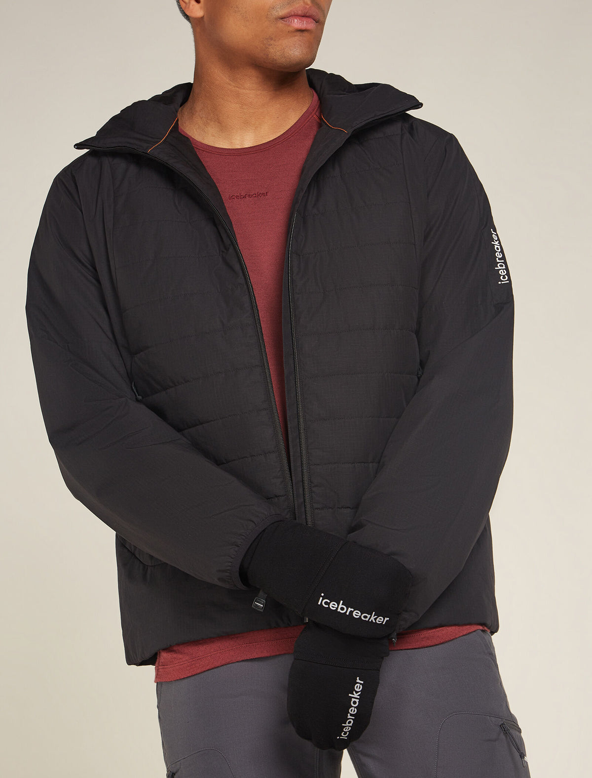 Mitaines convertibles 200 en mérinos Unisex Black - 1