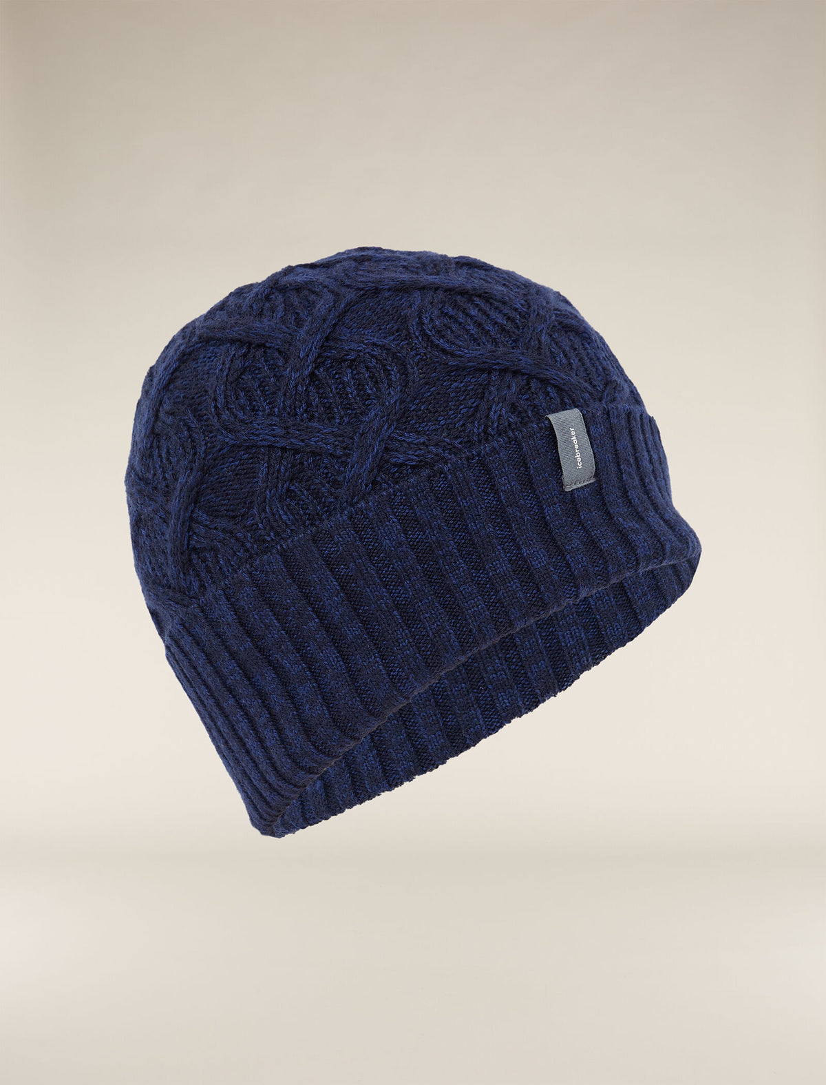 Unisex Merino Cable Knit Beanie Midnight Navy/Royal Navy - 6