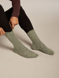 Unisex Merino Ski Lodge Crew Socks Loden/Lichen - 2