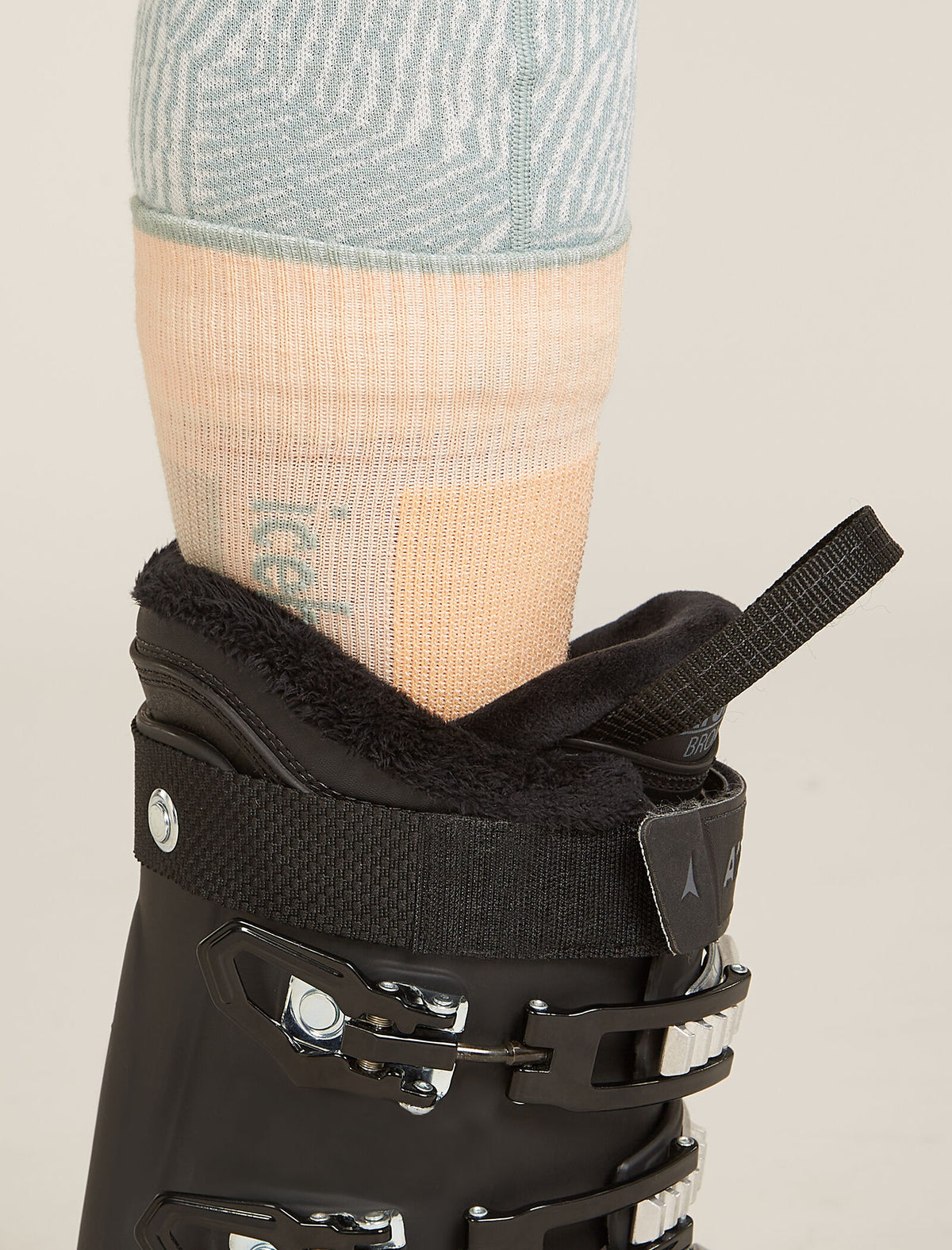 Women's Merino Ski+ Light Over The Calf Socks Sunstone/Moss - 1