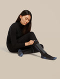 Chaussettes Ski+Light Over the Calf en mérinos Femme Black/Dawn - 2