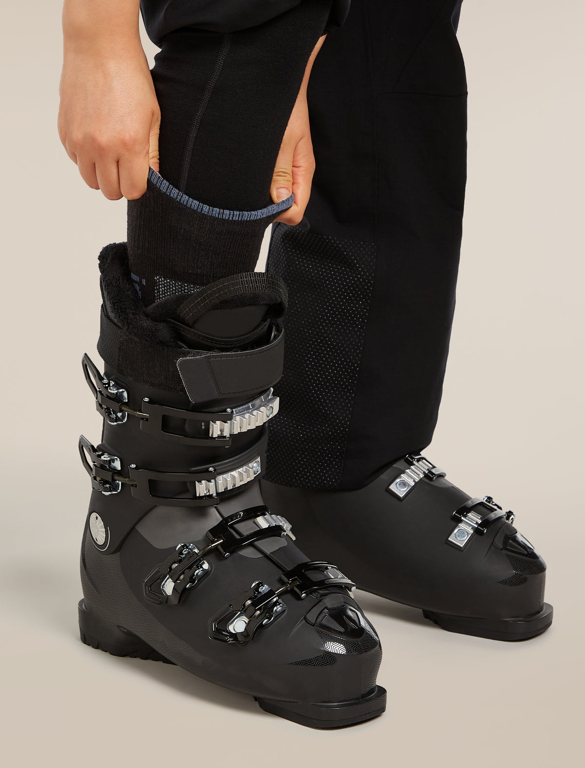 Chaussettes Ski+Light Over the Calf en mérinos Femme Black/Dawn - 3