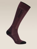 Women's Merino Ski+ Light Over The Calf Socks Java/Black - 4
